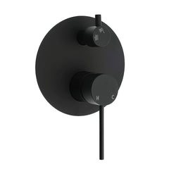 Stainless Steel Black Round Shower Mixer Diverter Lead Free Healthy For Bath Set