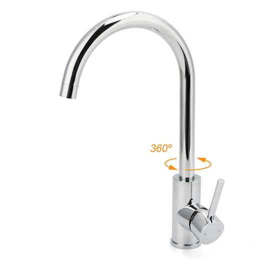 WELS Chrome Kitchen Laundry Swivel Sink Mixer Faucet Tap Spout Stainless Steel