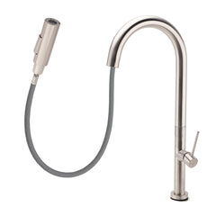 WELS Brushed Nickel Round Pull Out 2 Modes Spout Kitchen Sink Tap Laundry Mixer
