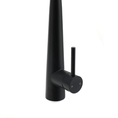 Round Matt Black Pull Out Kitchen Sink Tap Laundry Basin Mixer 2 Way Spout Set