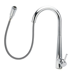 WELS Chrome Pull Out Kitchen Sink Tap Round Basin Mixer Faucet Flexible Spout
