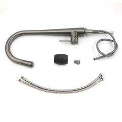 WELS Gun Metal Grey Pull Out Kitchen Sink Tap Basin Mixer Faucet Flexible Spout