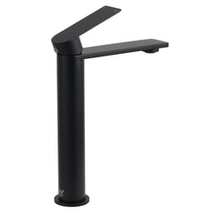 WELS Matt Black Square Tall Flat Lever Handle Basin Mixer Vanity Sink Faucet Spout