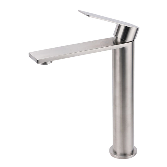 WELS Brushed Nickel Tall Basin Mixer Vanity Sink Faucet Spout 304SUS Laundry Tap