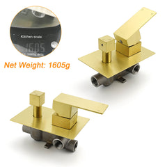 Watermark 1/2 Inch Shower Mixer Diverter Brushed Gold Square Stainless Steel Set