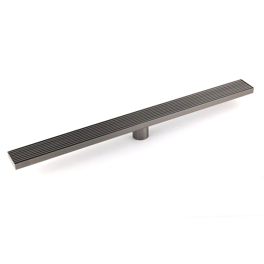 Gun Metal Stainless Steel 600mm Strip Fence Shower Grate Floor Drain 50mm Waste