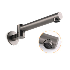 Gun Metal Round Wall Mounted 180 Swivel Bathtub Faucet Water Outlet Vanity Spout
