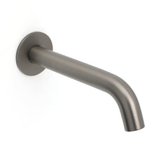 Gun Metal Grey Round Bathtub Spout Basin Curve Faucet Bubble Wall Mounted Outlet