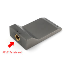 Gun Metal Grey Square Stainless Steel Bathtub Flat Spout Waterfall Filler Outlet