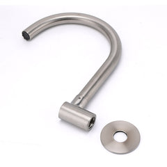 Brushed Nickel Round Gooseneck Arm Faucet Water Outlet Wall Mount Bathtub Spout