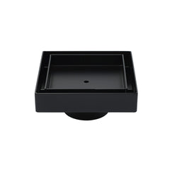 WaterMark Matt Black 100x100mm Square Tile Insert Shower Grate Floor Drain 50mm Waste