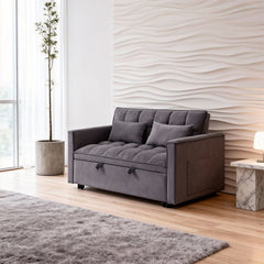 Fashionable Modern and Multi-functional Foldable Velvet Sofa Bed - Green