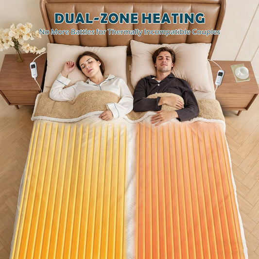 Heated Mattress Pad - Bedding Electric Blanket with 9 Heat Setting & 9-Hour Auto Off, Heated Mattress Pad-Machine Washable Fully Fitted Heating Pad with Overheat Protection , 800GSM Non Woven Fabric-fitted sheet cover(Queen)