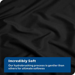 3 Piece Hotel Soft Microfiber Quilt Cover Set-2000TC Duvet/Donna Cover Set & Pillowcases -1 Quilt Cover Zipper Closure & 1 x Pillowcases-Breathable Bedding - Wrinkle, Fade, Stain Resistant(Black,Queen)