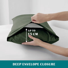 3 Piece Hotel Soft Microfiber Quilt Cover Set-2000TC Duvet/Donna Cover Set & Pillowcases -1 Quilt Cover Zipper Closure & 1 x Pillowcases-Breathable Bedding - Wrinkle, Fade, Stain Resistant(Olive green,Queen)