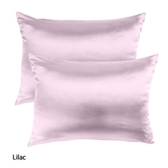 Royal Comfort Mulberry Soft Silk Hypoallergenic Pillowcase Twin Pack 51 x 76cm - Lilac