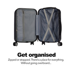 Milano Decor Luxury Travel Luggage Set 3 Piece ABS Hard Case Durable Lightweight - Black