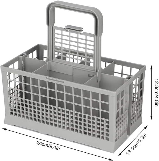 CARLA HOME 8 Slot Universal Dishwasher Cutlery Basket with Handle and Lid which Fits Most Brands (240mm X 135mm X 122mm)