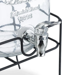 CARLA HOME 2 Pack Glass Drink Dispensers with Juice Pot Stand - 4L