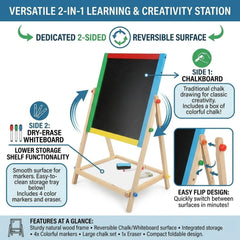 CARLA HOME 2-in-1 Kids Art Easel Chalkboard & Whiteboard