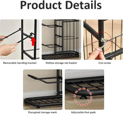 CARLA HOME Ball Storage Rack - 3-Tier Sports Organiser
