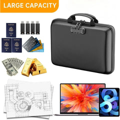 CARLA HOME Fireproof Document Box with Lock - Hard Shell - Glass Fiber - Fireproof File Organizer