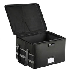 CARLA HOME Fireproof Document Box with Lock - Collapsible Black - Glass Fiber - Reflective Strip Design