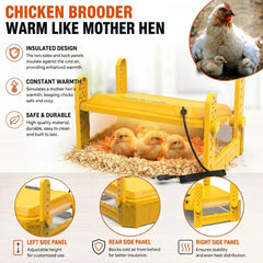 CARLA HOME Upgraded Chick Brooder Heating Plate - Adjustable Height - Yellow - Chicken Heater