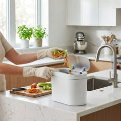 CARLA HOME 7L Automatic Trash Bin with Lid, Motion Sensor Garbage Can White