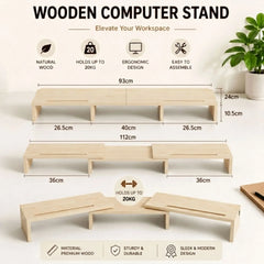 CARLA HOME Dual Monitor Stand Riser, Adjustable Length and Angle, Beige