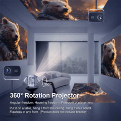 5G 4K Smart Projector Black with WiFi, Bluetooth, HDMI, USB for Home Theater