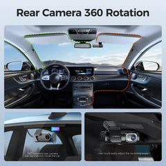 2 Channel 4K Dashcam with 1080P, 5G WiFi, GPS, Parking Monitor, Voice Control, Free 64GB TF Card