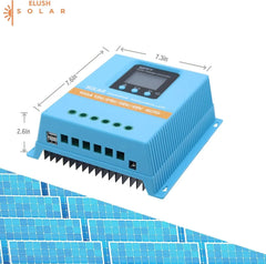 MPPT Solar Charge Controller 60A, Blue, LCD Display, Dual USB, 12V/24V/36V/48V