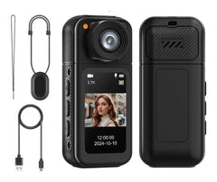 2.7K HD Mini Action Camera, Portable Thumb Camera with 180° Rotating Lens, Black