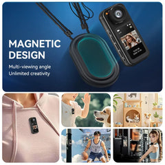 2.7K HD Mini Action Camera, Portable Thumb Camera with 180° Rotating Lens, Black