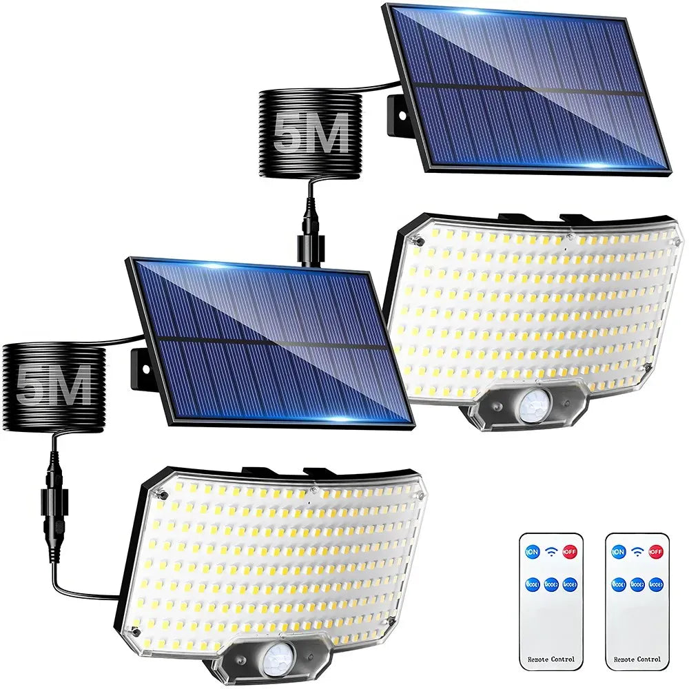 238LED Solar Powered Motion Sensor Outdoor Flood Light in Black
