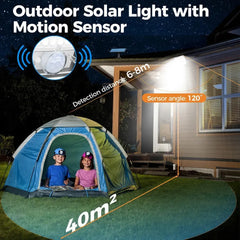 238LED Solar Powered Motion Sensor Outdoor Flood Light in Black