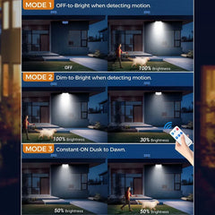 238LED Solar Powered Motion Sensor Outdoor Flood Light in Black