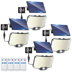 238LED Solar Powered Motion Sensor Outdoor Flood Light in Black