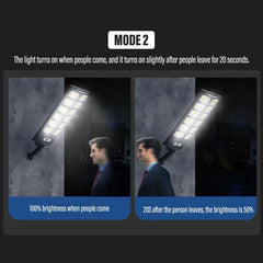 80000LM 5000W Black Solar Street LED Light with Radar Sensor and Remote Control for Outdoor Use - 5000W/1152LED
