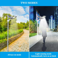 Solar LED Street Light Black Waterproof Outdoor Flood Lamp with Remote Control