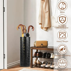 Multifunctional Black Metal Flower Storage Bucket Umbrella Holder Rack 1060x410mm