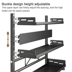 3-Tier Black Stainless Steel Spice Rack Kitchen Condiment Storage Shelf 40x16x54cm