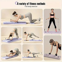 8-in-1 Multifunctional Fitness Board in Black for Core Strength and Abdominal Training - Purple