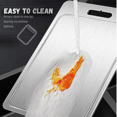 Double-Sided Titanium Cutting Board in Silver, 46x30cm, Durable and Heat Resistant