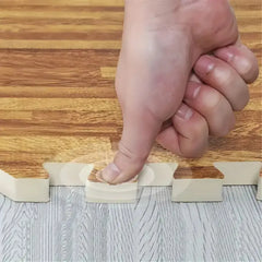 White Wood Grain Interlocking Heavy Duty EVA Foam Gym Flooring Mats - 60x60cm - 12 Tiles