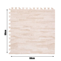 Natural Wood Interlocking Heavy Duty EVA Foam Gym Flooring Mats - 60x60cm - 24 Tiles