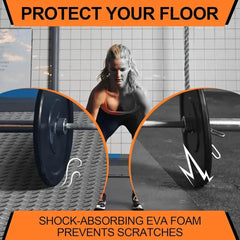 White Wood Grain Interlocking Heavy Duty EVA Foam Gym Flooring Mats - 60x60cm - 24 Tiles