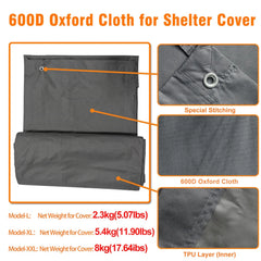 Heavy Duty XL Metal Walk-In Chicken Run with Cover, 276x405x300cm, Black