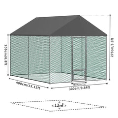 Extra Large Green Chicken Coop Cage Run Rabbit Hutch Walk In Hen Enclosure 300x400x270cm